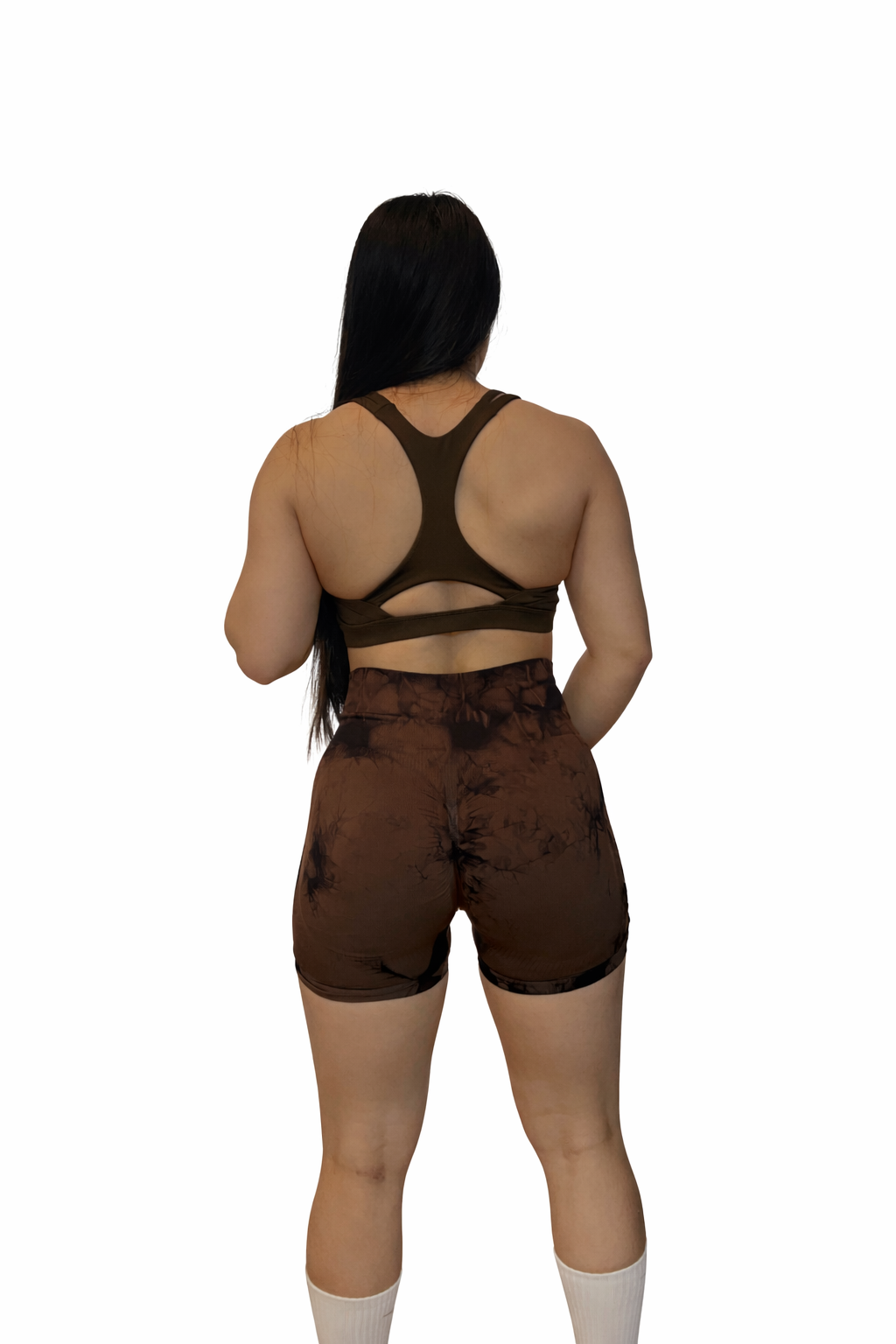 Shorts batik marrón